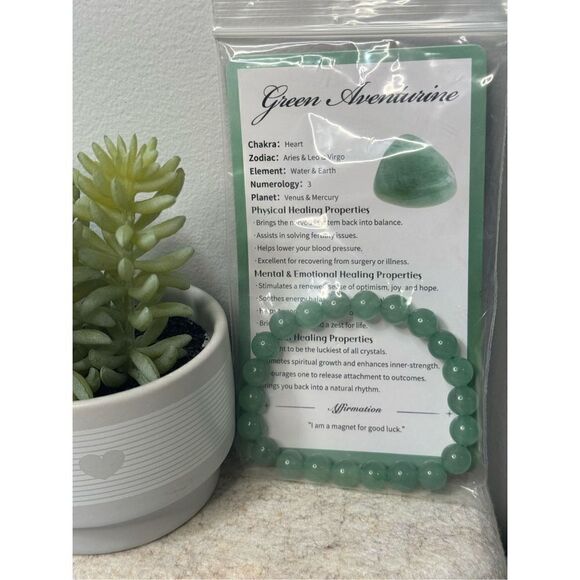 ✨Green Aventurine- Gemstone Beaded Stretch Bracelet - Picture 1 of 3
